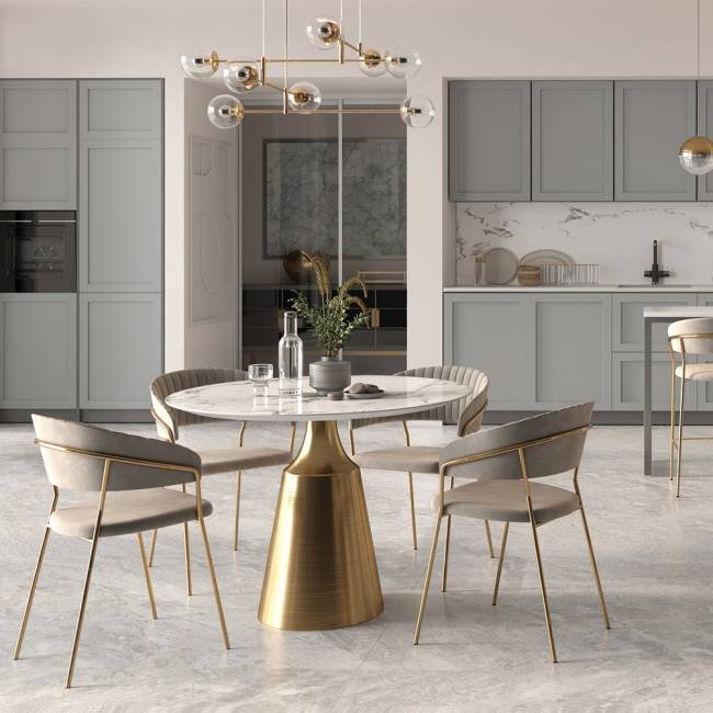 Стул Turin латте с золотыми ножками Стул Turin латте с золотыми ножками