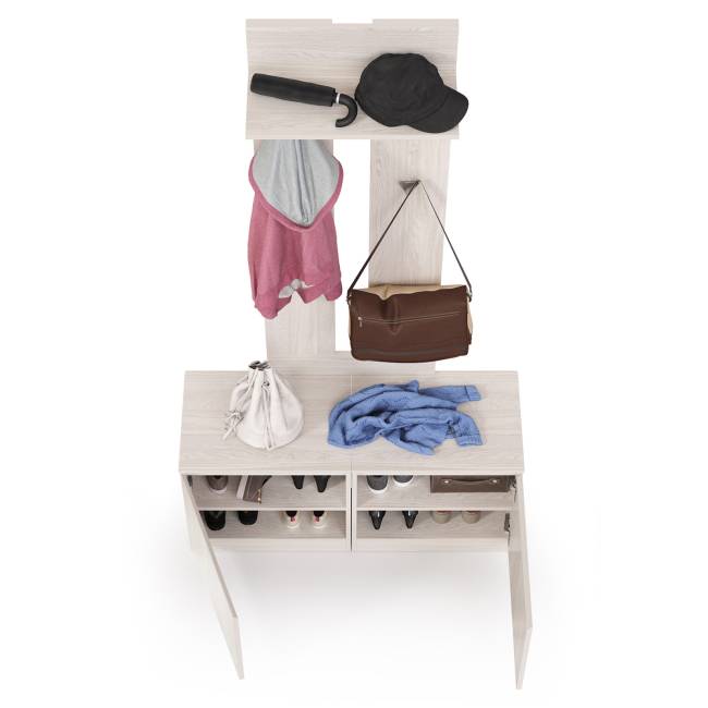 Две тумбы с одной вешалкой Ника цвет ясень анкор светлый