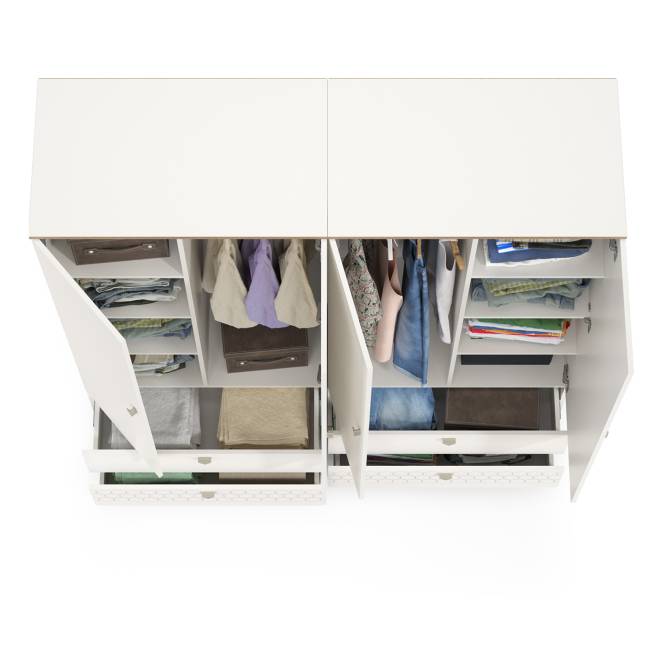 Два детских шкафа для одежды Эйп цвет белый/дуб белый