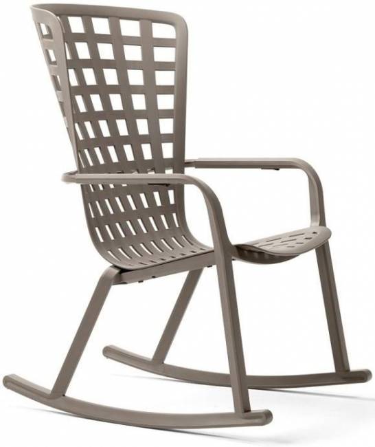 Кресло-качалка пластиковое с подушкой Folio тортора, бежевый 720х810-925х1190-1125 мм Кресло-качалка пластиковое с подушкой Folio тортора, бежевый 720х810-925х1190-1125 мм