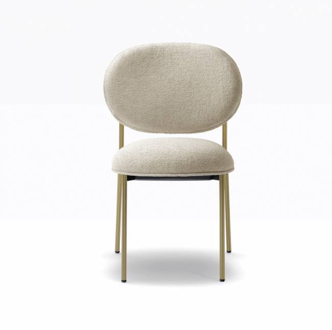 Стул с обивкой Blume античная латунь, бежевый 530х545х810 мм Стул с обивкой Blume античная латунь, бежевый 530х545х810 мм