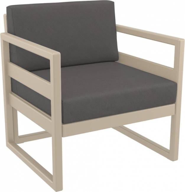 Комплект пластиковой мебели Mykonos XL бежевый, темно-серый