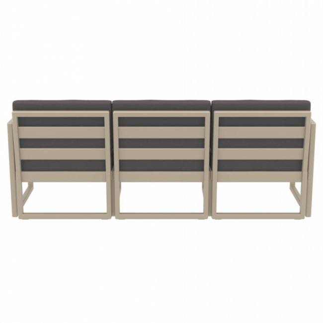 Комплект пластиковой мебели Mykonos XL бежевый, темно-серый