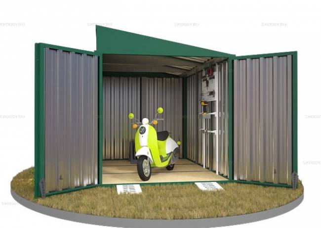 Хозблок SKOGGY секционный с односкатной крышей 3 х 2 м, зелёный мох Хозблок SKOGGY секционный с односкатной крышей 3 х 2 м, зелёный мох