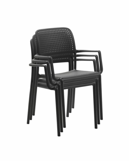 Кресло пластиковое Bora антрацит 585х570х860 мм Кресло пластиковое Bora антрацит 585х570х860 мм