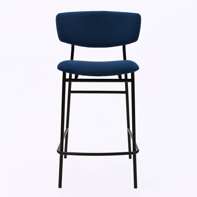 Дизайнерский полубарный стул Marko синий, черный металл Дизайнерский полубарный стул Marko синий, черный металл