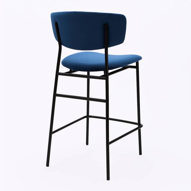 Дизайнерский полубарный стул Marko синий, черный металл Дизайнерский полубарный стул Marko синий, черный металл