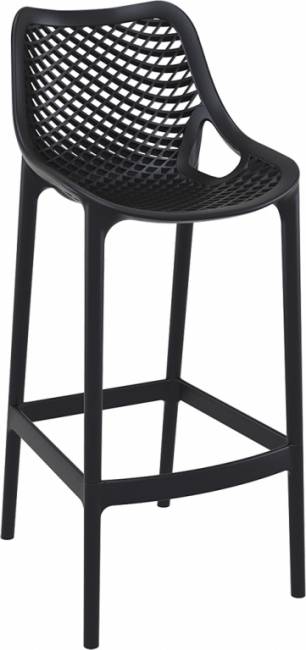 Стул пластиковый барный Air Bar 75 черный 450х530х1050 мм