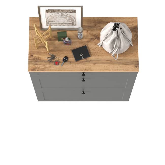 Тумба для обуви Остин 16.121 цвет серый графит/дуб крафт золотой