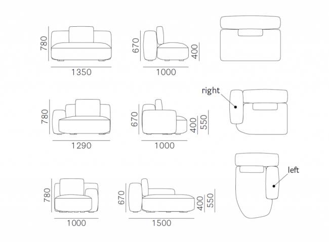 Диван мягкий угловой Jeff 3640х1500х780 мм