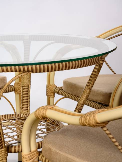 Комплект из искусственного ротанга Bali (Бали)-4 (цвет: слоновая кость)