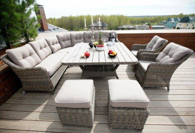 Обеденный комплект из искусственного ротанга Сорренто