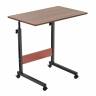 Стол многофункциональный на колесах, 60x40 см, «РОЛЛ», 2 ножки, регул.высота, мдф, металл, тёмн. дерево, черный