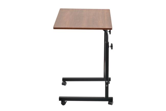 Стол многофункциональный на колесах, 60x40 см, «РОЛЛ», 2 ножки, регул.высота, мдф, металл, тёмн. дерево, черный