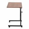 Стол многофункциональный на колесах, 60x40 см, «РОЛЛ», 2 ножки, регул.высота, мдф, металл, тёмн. дерево, черный