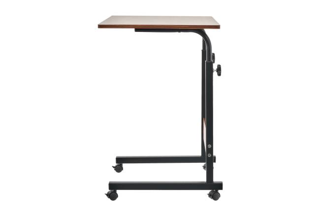 Стол многофункциональный на колесах, 60x40 см, «РОЛЛ», 2 ножки, регул.высота, мдф, металл, тёмн. дерево, черный