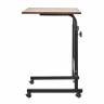 Стол многофункциональный на колесах, 60x40 см, «РОЛЛ», 2 ножки, регул.высота, мдф, металл, тёмн. дерево, черный