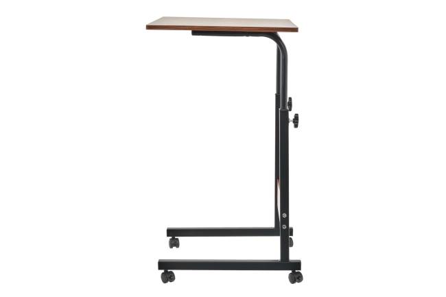 Стол многофункциональный на колесах, 60x40 см, «РОЛЛ», 2 ножки, регул.высота, мдф, металл, тёмн. дерево, черный