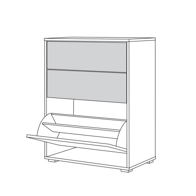 Тумба для обуви широкая Куба (Комод 13.113) цвет дуб сонома/белый премиум