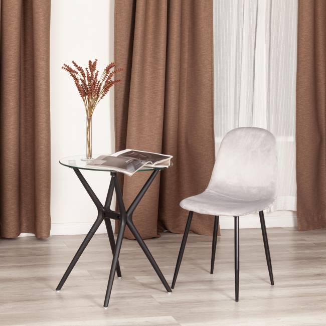 Стул BREEZE (mod. 4724) / 1 шт. в упаковке вельвет/металл, 44 х 53 х 87 см, Light grey (светло-серый) HLR14 / черный светло-серый вельвет/металл Стул BREEZE (mod. 4724) / 1 шт. в упаковке вельвет/металл, 44 х 53 х 87 см, Light grey (светло-серый) HLR14 / черный светло-серый вельвет/металл