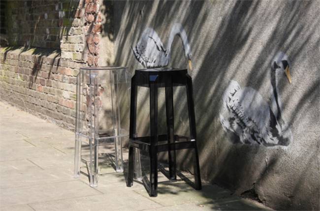 Табурет прозрачный полубарный Fox 65 черный 360х360х650 мм