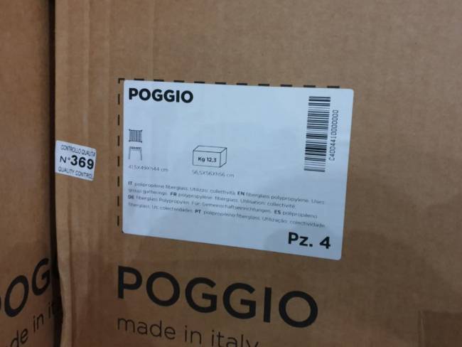 Табурет пластиковый Poggio белый 490х415х440 мм Табурет пластиковый Poggio белый 490х415х440 мм