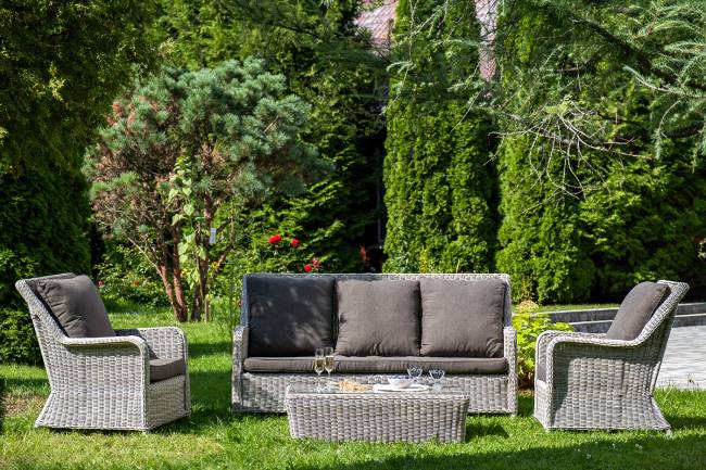 "Гляссе" лаунж-зона из искусственного ротанга, цвет бежевый