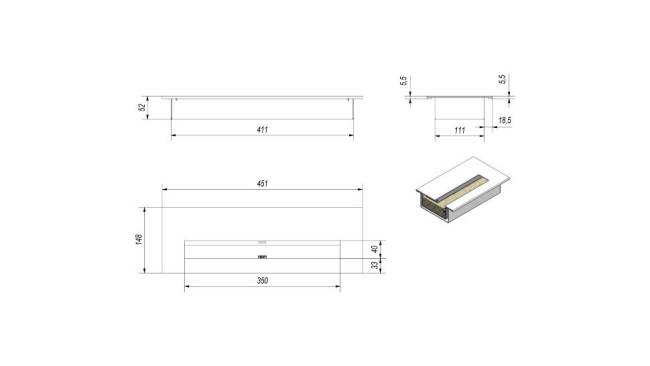 Биокамин Kratki MILA TUV (стальная рама)