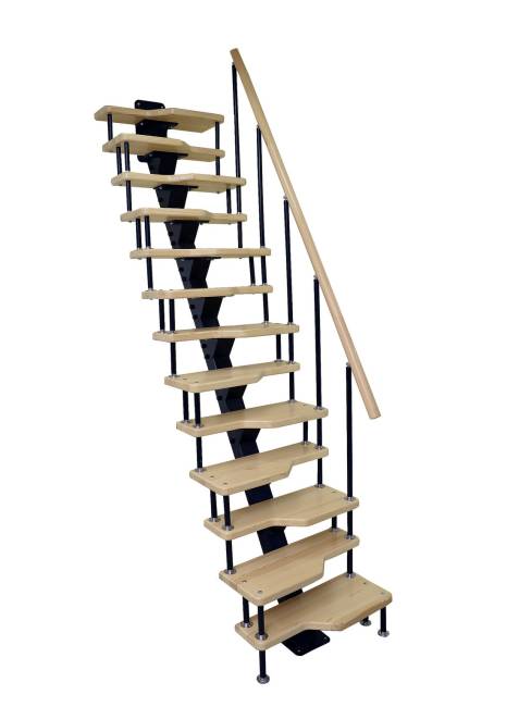 Лестница малогабаритная на монокосоуре «Гусиный шаг» 2600-2800 мм цвет серый