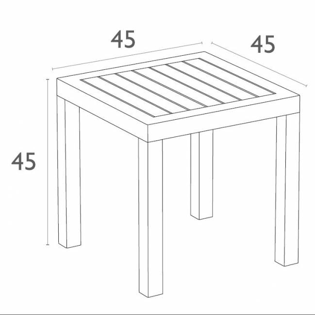 Столик пластиковый для лежака Ocean Side Table черный 450х450х450 мм Столик пластиковый для лежака Ocean Side Table черный 450х450х450 мм