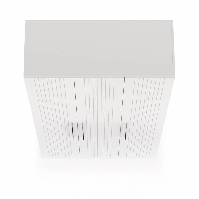 Шкаф комбинированный 3-х дверный Валенсия 13.12 цвет белый шагрень есть зеркало внутри