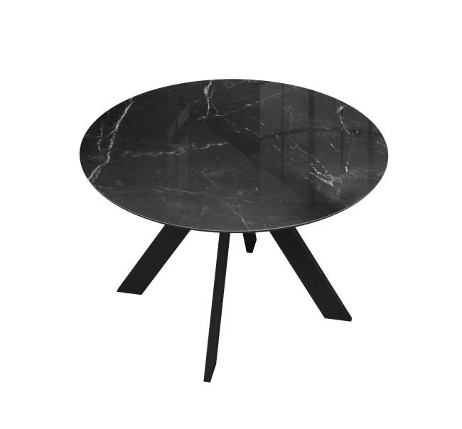 Стол DikLine SFC100 d1000 стекло Оптивайт Черный мрамор/подстолье черное