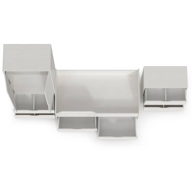 Мебель для детской Уна: кровать с ящиками + комод + шкаф для одежды цвет белый