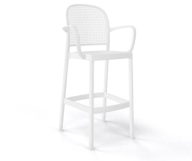 Кресло пластиковое барное Panama B белый 580х590х1140 мм Кресло пластиковое барное Panama B белый 580х590х1140 мм
