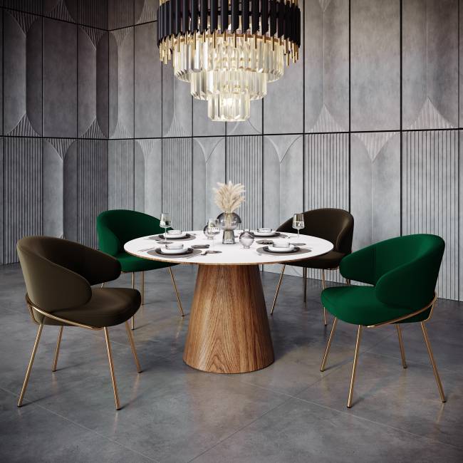 Стул-полукресло Emil графит с золотыми ножками Стул-полукресло Emil графит с золотыми ножками