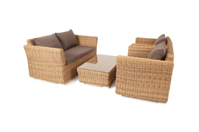 "Капучино Сингл" лаунж-зона из искусственного ротанга, цвет соломенный "Капучино Сингл" лаунж-зона из искусственного ротанга, цвет соломенный