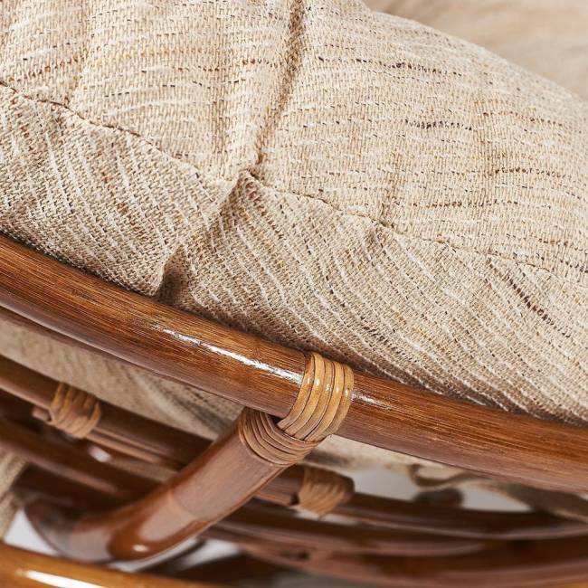 Кресло PAPASAN/ПАПАСАН 23/01 W  /с подушкой/ диаметр подушки 129 см, 115х101х104 см, Pecan (орех), ткань Старт Pecan (орех)