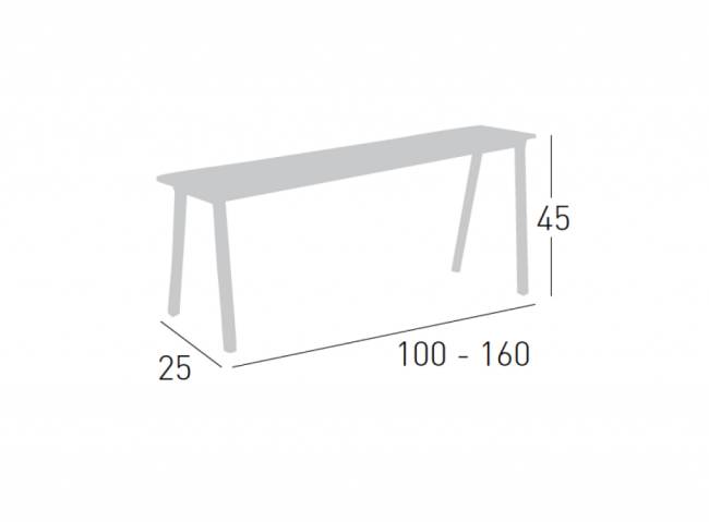 Скамейка металлическая уличная Format 1000х250х450 мм