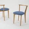 Стол Сканди К 100 натур со стульями Франк натур рогожка синий