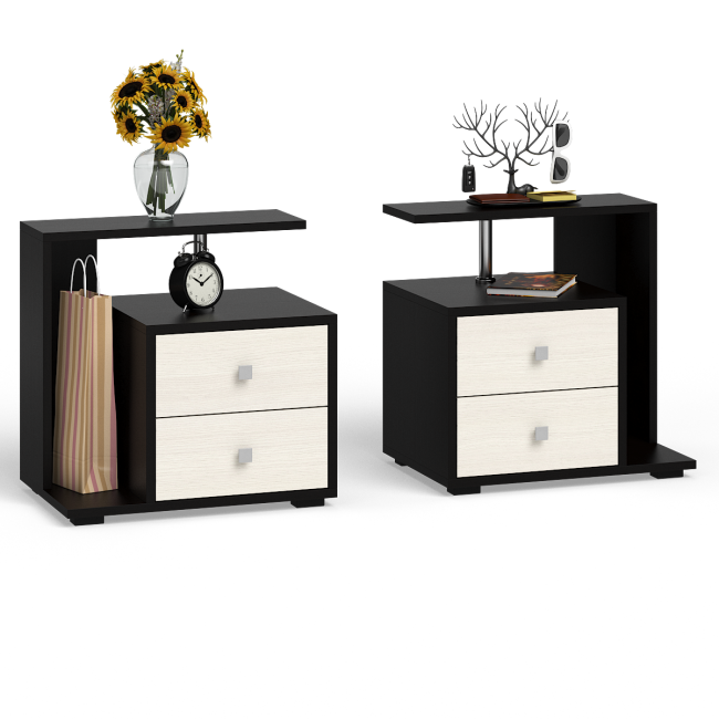 Кровать с ящиками 1600 Камелия + две тумбы цвет венге/дуб лоредо