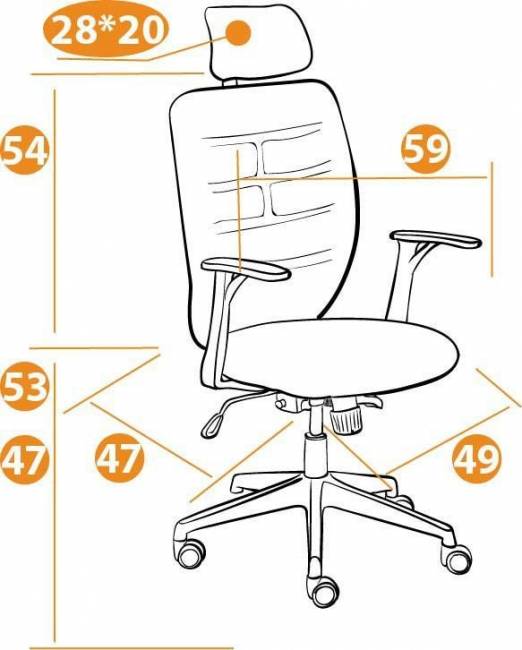 Кресло офисное «Кара-1» (Kara-1 blue) (Синяя ткань)