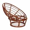 Кресло PAPASAN/ПАПАСАН 23/01 W  /с подушкой/ диаметр подушки 125 см, 115х101х104 см, Pecan (орех), ткань Коричневый, 3М7-147 Pecan (орех)