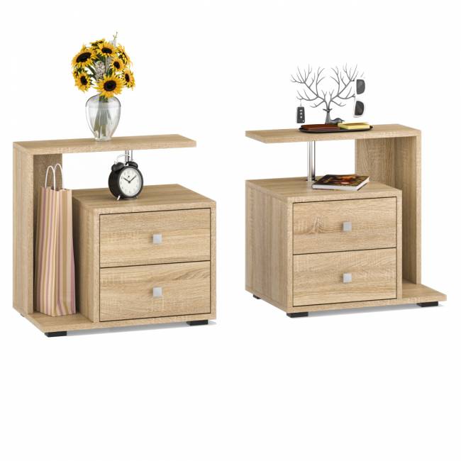 Кровать с ящиками 1800 Камелия + две тумбы цвет дуб сонома