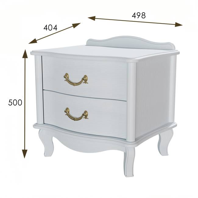 Тумбочка Джульетта 2 ящ. молочный дуб Л Тумбочка Джульетта 2 ящ. молочный дуб Л
