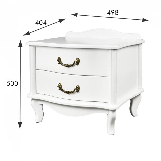 Тумбочка Джульетта 2 ящ. молочный дуб Л Тумбочка Джульетта 2 ящ. молочный дуб Л