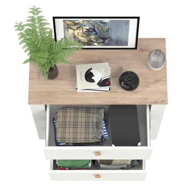 Комод три ящика Джастин 16.228.03 цвет белый шагрень/дуб белый эксклюзив Комод три ящика Джастин 16.228.03 цвет белый шагрень/дуб белый эксклюзив