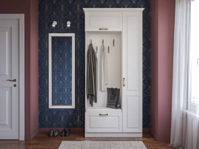 Зеркало навесное высокое Ливерпуль 03.242 цвет ясень ваниль