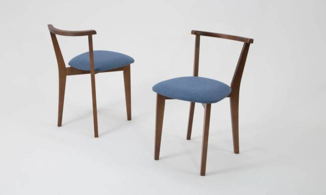 Стол Монте М 100 орех со стульями Франк орех рогожка синий