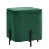 Пуф Грейс квардрат с ящиком велюр зелёный